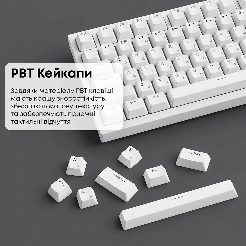 Клавіатура Ajazz AK820 Red Switch White (AK820-R-W) [163666] - фото 13