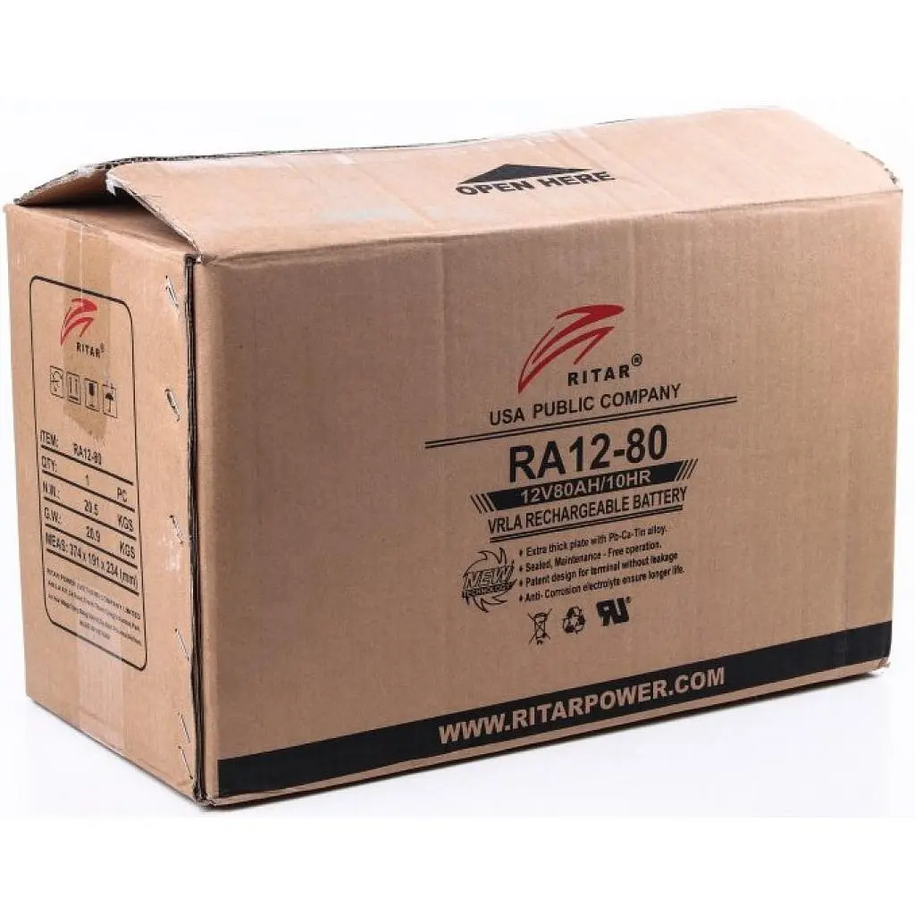 Батарея до ДБЖ Ritar AGM RA12-80, 12V-80Ah (RA12-80) - фото 3