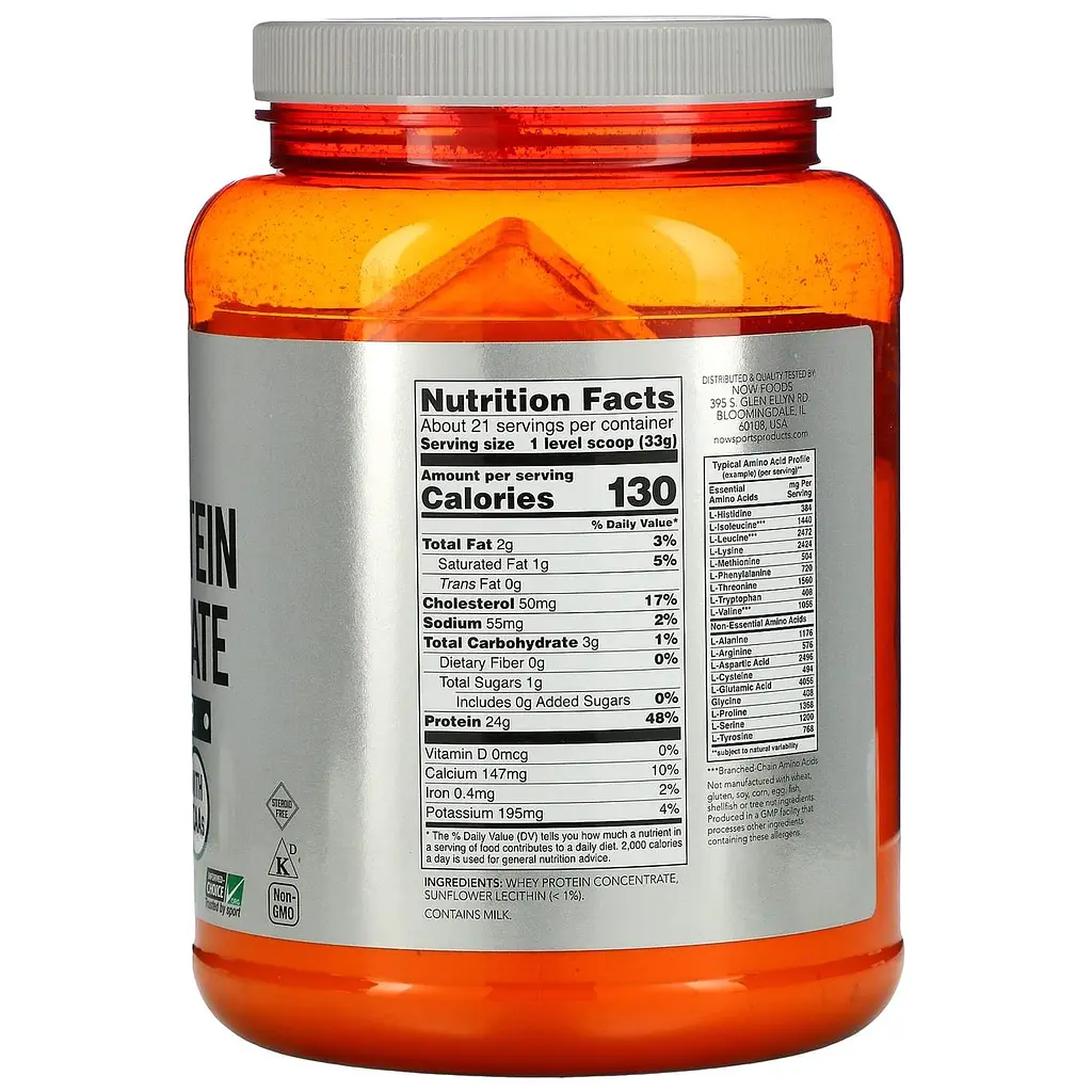 Сироватковий протеїн концентрат Now Foods Sports Whey Protein Concentrate 680 г без смаку - фото 2