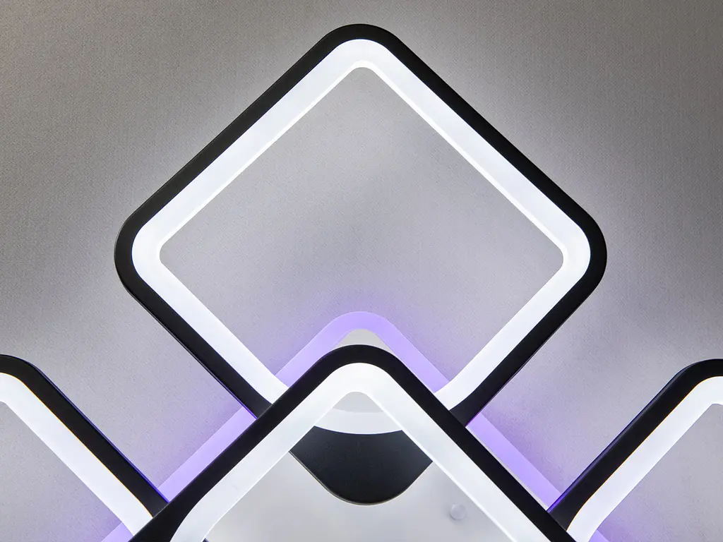 Люстра стельова LED Diasha 8060/4+1BK, 150W, 3200K-6500K, чорний метал, сучасний стиль, з диммером, пульт ДУ - фото 5