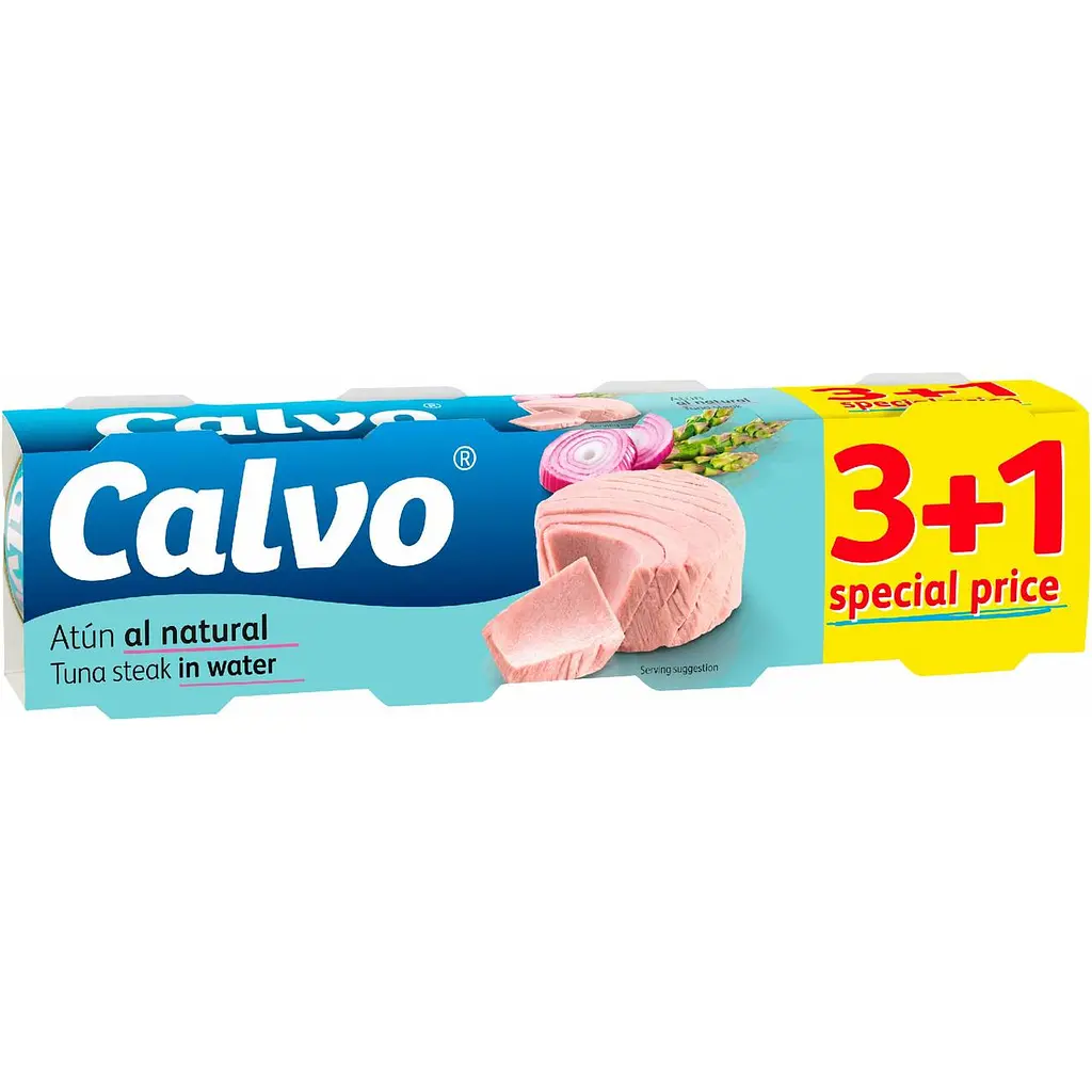 Тунець Calvo у власному соку 3+1 шт. x 80 г