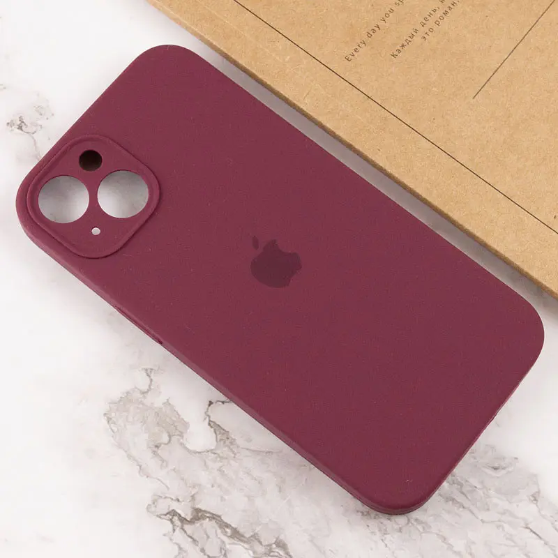 Чохол Silicone Case Full Camera Protective AA Apple iPhone 13 6.1" Бордовий / Plum - фото 4