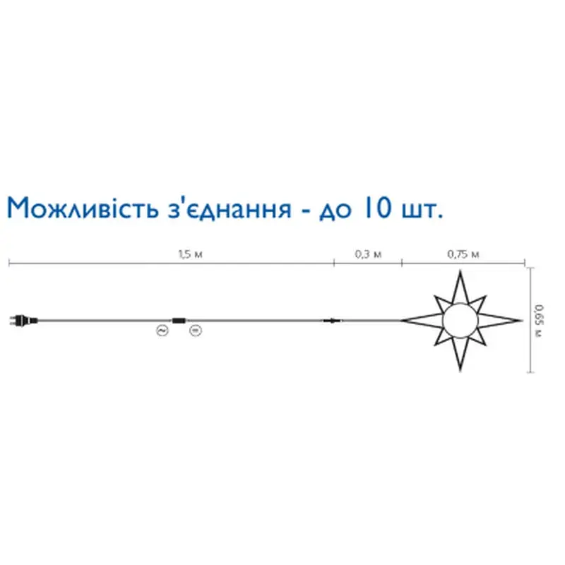 Гірлянда Delux Motif flash Star 65 х 75 см білий IP44 EN (90012985) - фото 2