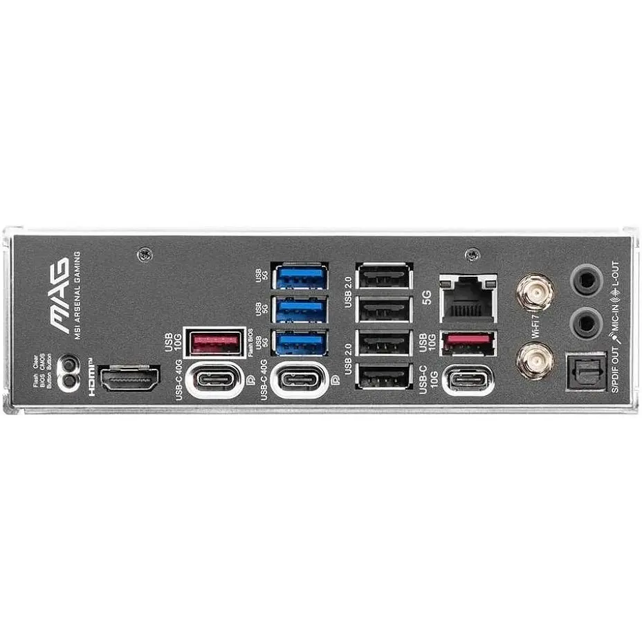 Материнська плата MSI MAG AM5 X870E Tomahawk WIFI, X870E, 4xDDR5, Int.Video (CPU), 4xSATA3, 4xM.2, 1xPCI-E 5.0 x16, 1xPCI-E 4.0 x16, 1xPCI-E 3.0 x16, ALC4080, 8126VB, WiFi 7, Bluetooth 5.4, 13xUSB 3.2 / 8xUSB 2.0, HDMI/2xType-C, ATX - фото 5