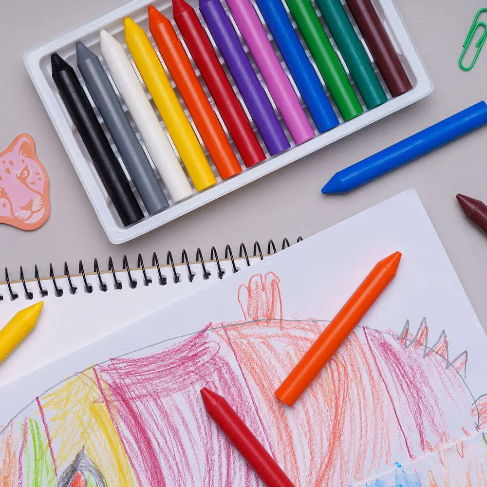 Олівці воскові Школярик 12 кольорів (316111001-UA) - фото 3