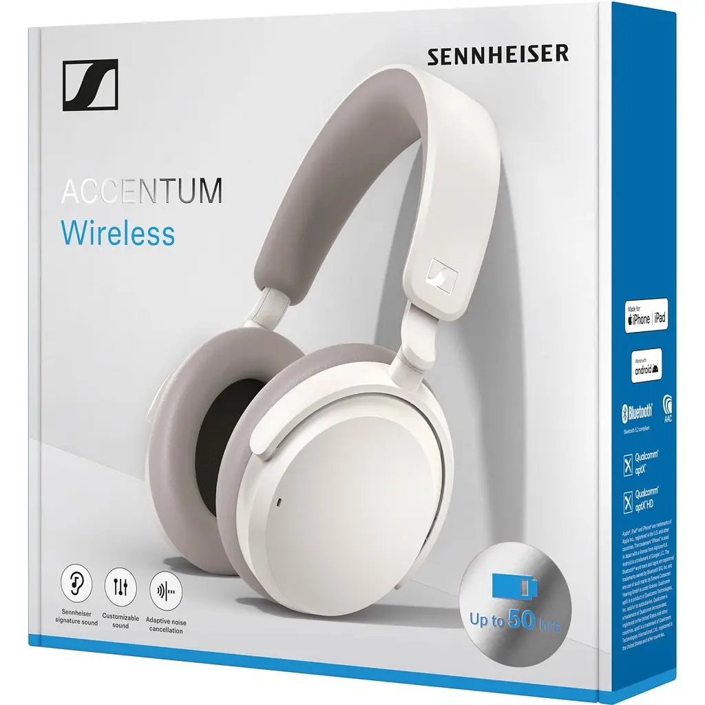 Навушники Sennheiser Accentum Wireless White (700175) [130564] - фото 6