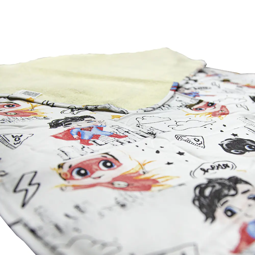 Пелюшка непромокальна Еко Пупс Eco Cotton Дитячі супергерої 65х90 см біла - фото 3
