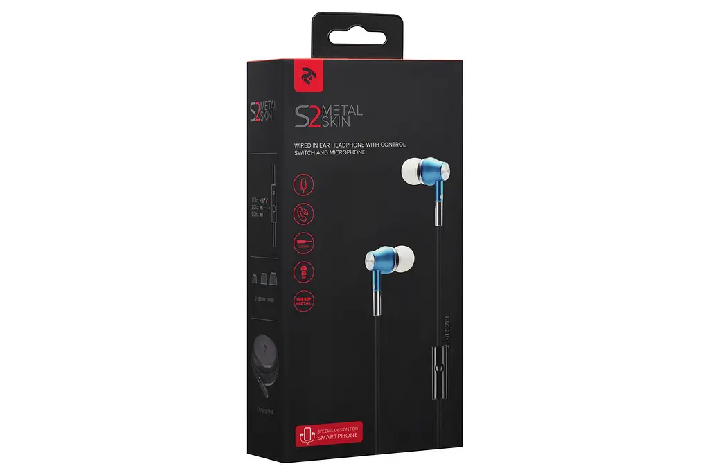 Наушники 2E S2 Metal Skin Mic Blue (2E-IES2BL) - фото 6