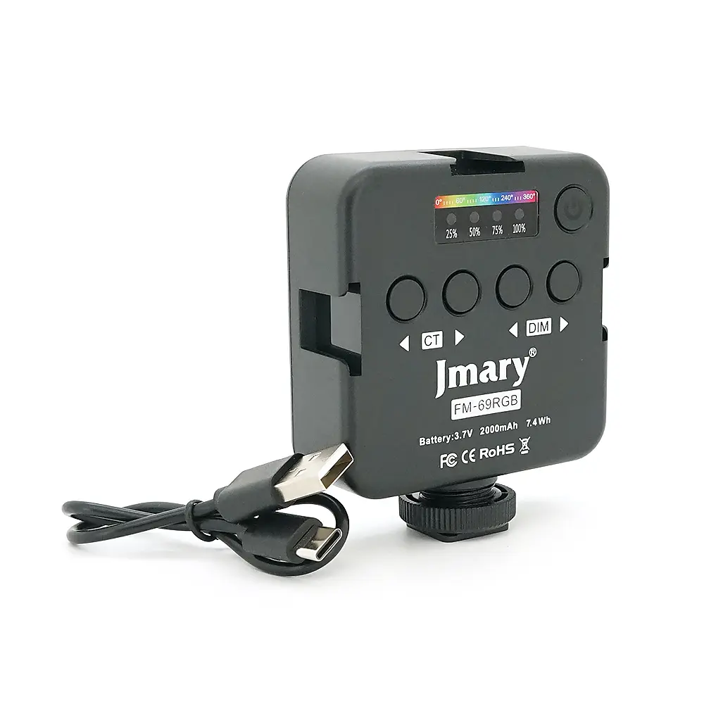 LED-панель Jmary FM-69RGB, 5 Вт, RGB, 2500-9000К, вбудований аккум 2000mAh, 100x30x70мм, Box - фото 4