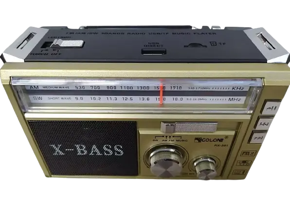 Портативний радіоприймач Golon RX-381/2 USB/SD з LED ліхтарем Gold (1756375738) - фото 3