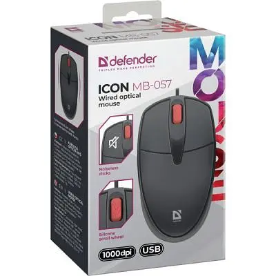 Компьютерная мышка Defender Icon MB-057 USB Black (52057) - фото 5