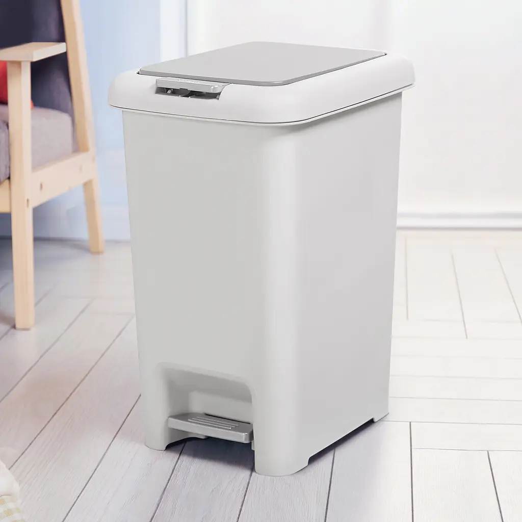 Відро для сміття MBM My Home з кришкою та педаллю 45 л сіре (BIN-01 45L GRAY) - фото 4