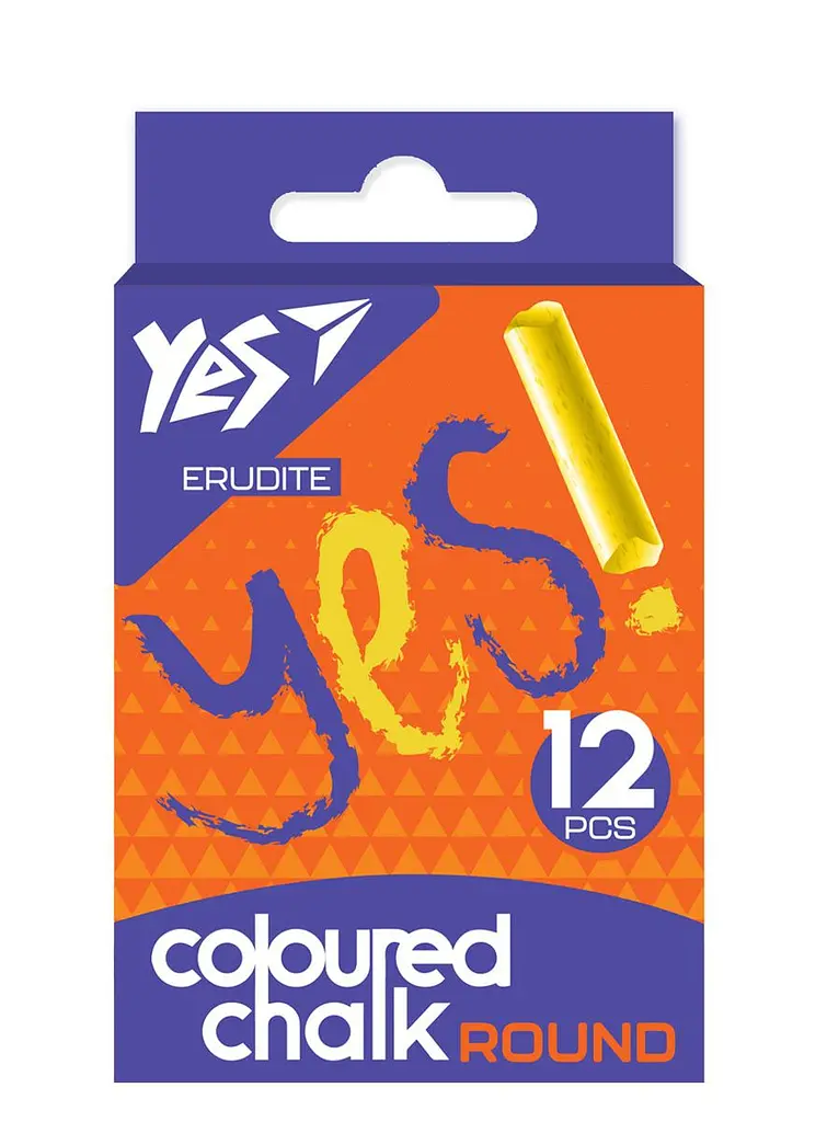 Крейда кольорова Yes 12 шт кругла Erudite 400445