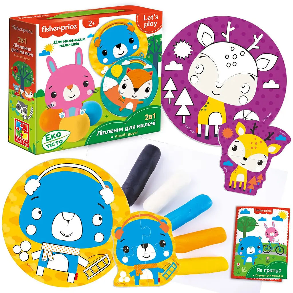 Набір для творчості Fisher-Price Лісові друзі 2 в 1 пазл з екотістом (VT4502-04) - фото 2