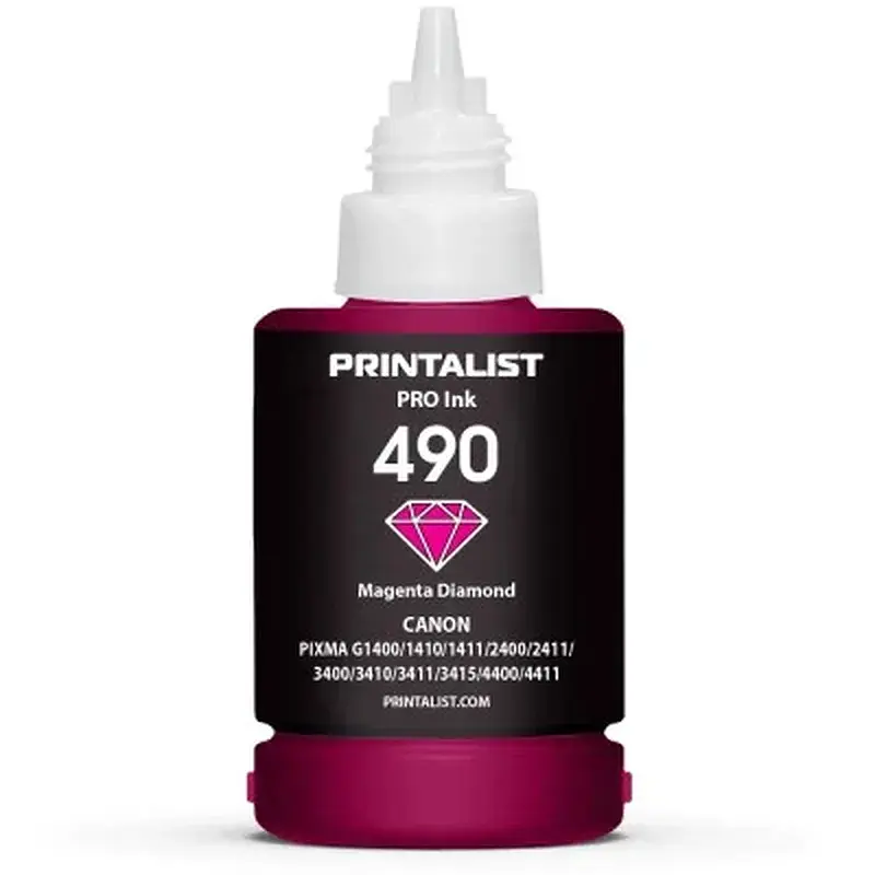 Чорнило Printalist Canon GI-490 для G1400/G2400/G3400 140г Magenta (PL490M) - фото 2