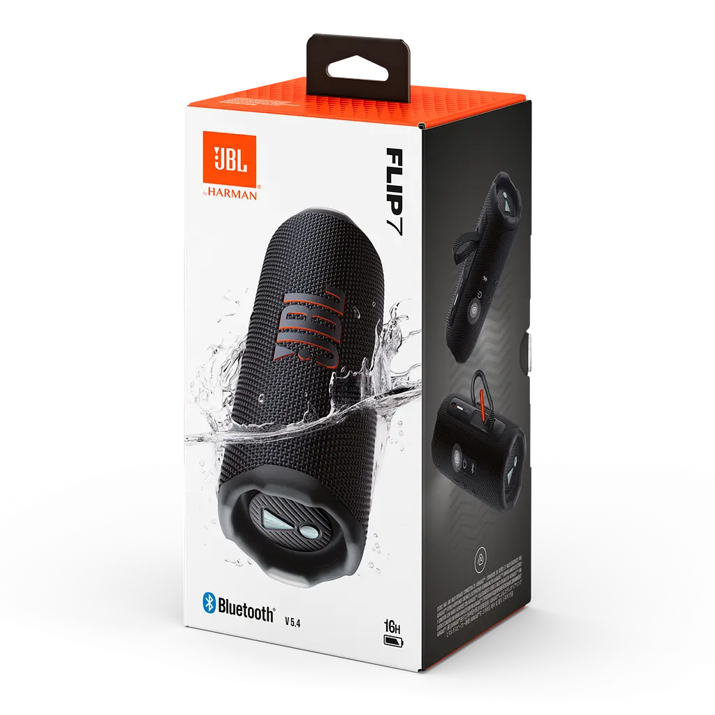 Колонка портативная – беспроводная акустика JBL FLIP 7 черная (JBLFLIP7BLK) - фото 10