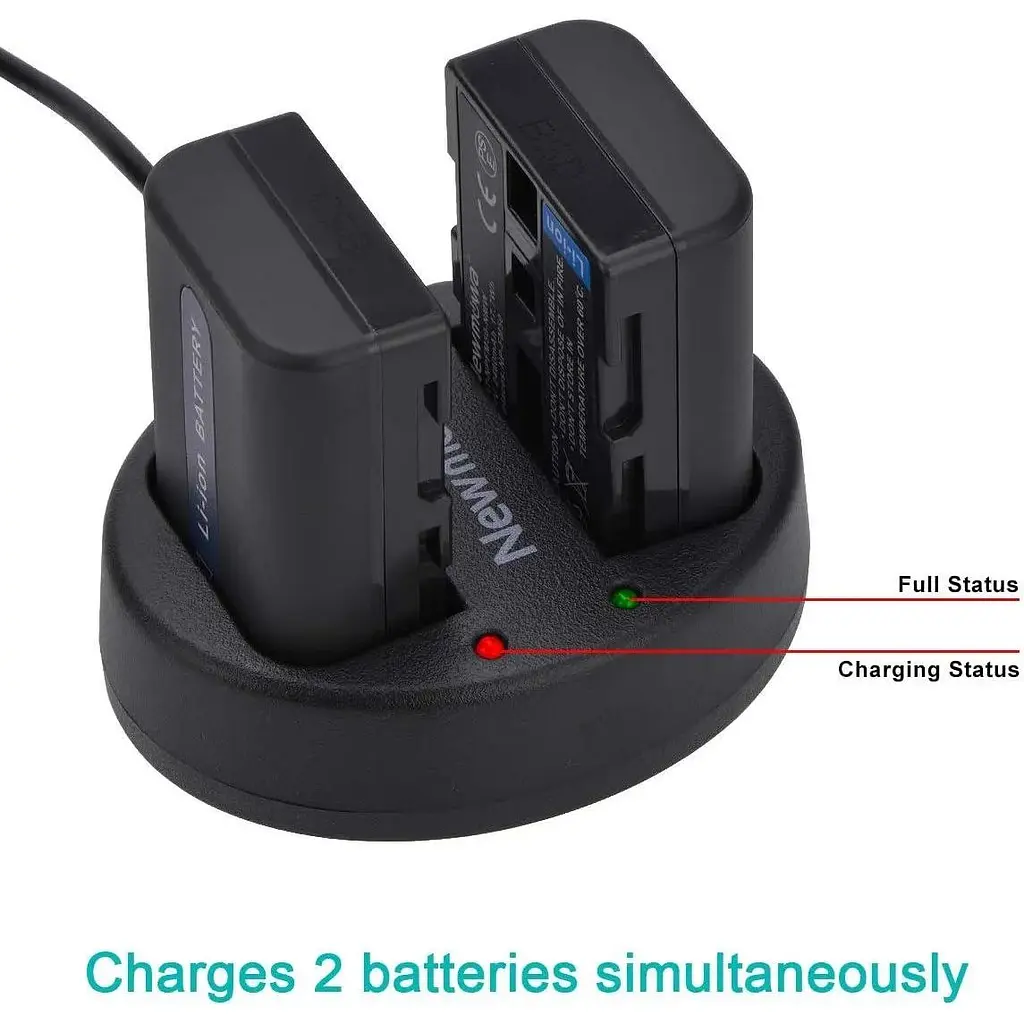 Запасна батарея Newmowa NP-FM50 (2 шт.) та портативний зарядний пристрій USB для Sony NP-FM50 DSC-R1 DSC-F828 DSC-F717 DSC-F707 - фото 2
