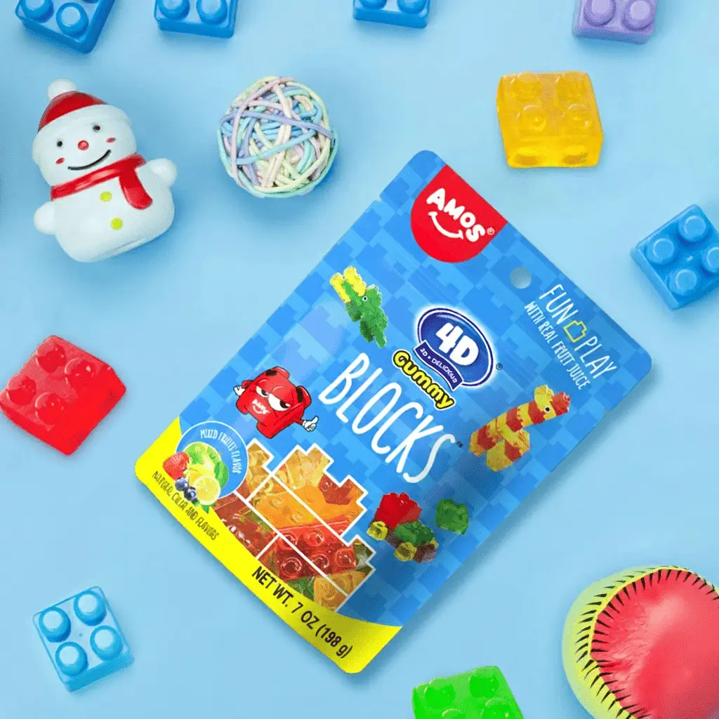 Желейні цукерки Amos 4D Gummy Blocks 198г - фото 3