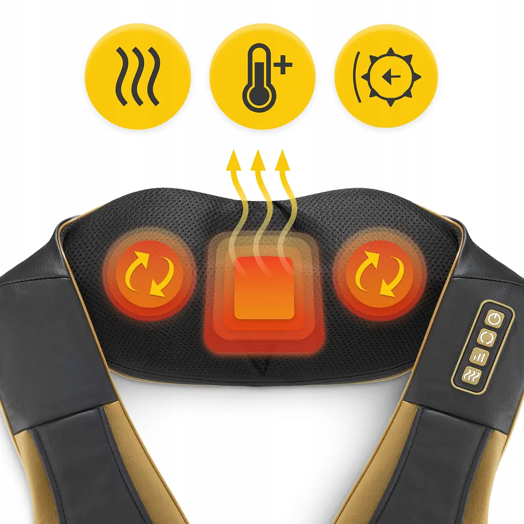 Накидка-масажер 4FIZJO Shiatsu Pro+ для шиї та спини Black/Gold (P-5907739312358) - фото 5