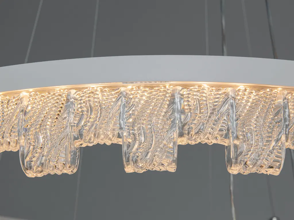 Стильная подвесная LED-люстра для зала Diasha MD78201/600+400+200WH, біла, 105W, Ø60 см, 3 кільця - фото 7