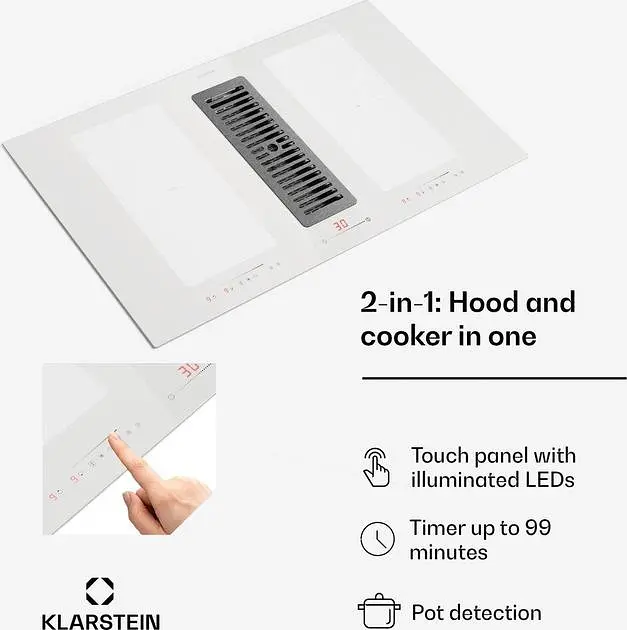 Індукційна плита з витяжкою Klarstein Full House 90 (10045398) - фото 3