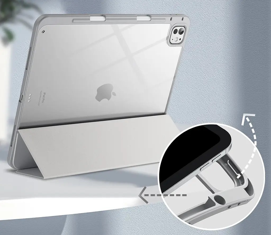 Чохол-книжка BeCover Soft Edge TPU з кріпленням Apple Pencil для Apple iPad Pro 13" M4 2024 Gray (711718) - фото 2