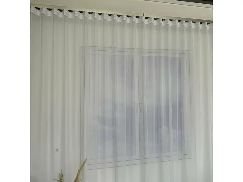 Турецький тюль креп з люрексом білий 500х270, тасьма ALBO pbe0052342 - фото 6