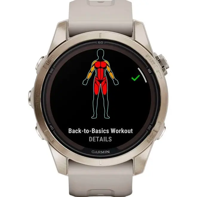 Смарт-годинник Garmin Fenix 7S Pro Sapphire Solar Edition Soft Gold with Light Sand Band (010-02776-14) [86526] - фото 9