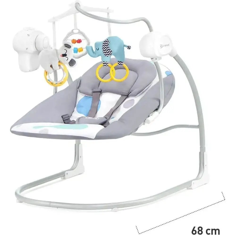 Крісло-гойдалка Kinderkraft Minky Mint сіре з рожевим (00-00158386) - фото 6
