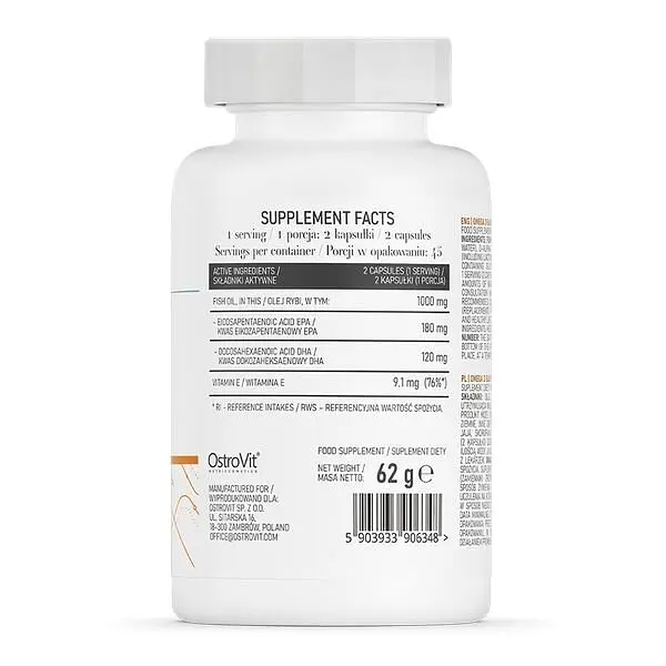 Омега-3 OstroVit Omega 3 Easy to Swallow, 90 капсул для підтримки серцево-судинної системи - фото 2