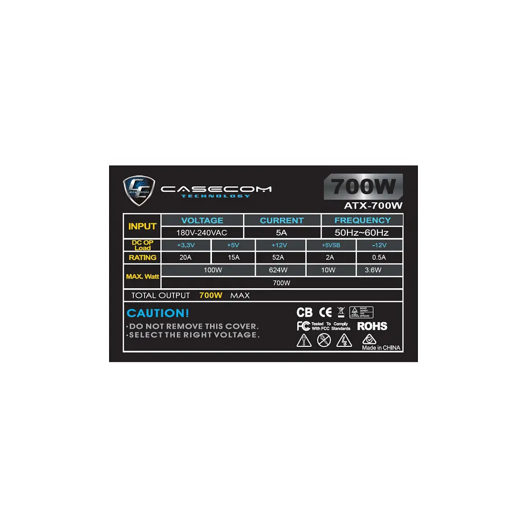 Блок живлення Casecom 700W (CM 700 ATX) - фото 3