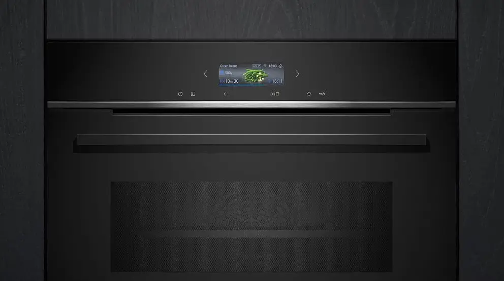 Духова шафа Siemens електрична компактна 45 л, A, дисплей, конвекція, ф-ція мікрохвиль, чорний - фото 4