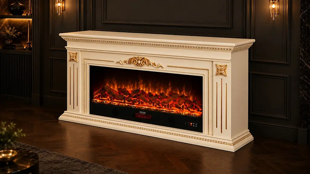 Електричний камін Nevada luxe Ivory 1500 Вт з порталом, звук потріскування дров (10080153) - фото 4