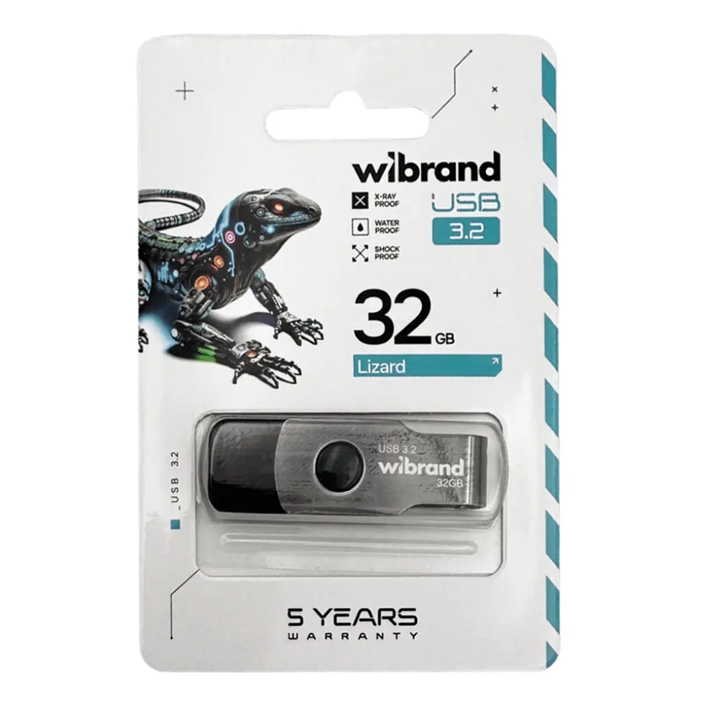 USB флеш накопичувач Wibrand 32GB Lizard Black USB 3.2 (WI3.2/LI32P9B) - фото 3
