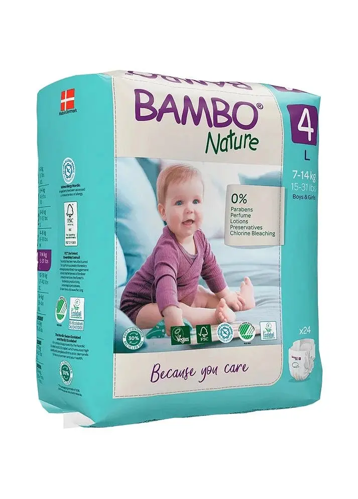 Еко Підгузки Bambo Nature Maxi 4 (7-14 кг), 24 шт. Bambo Nature (19254) - фото 2
