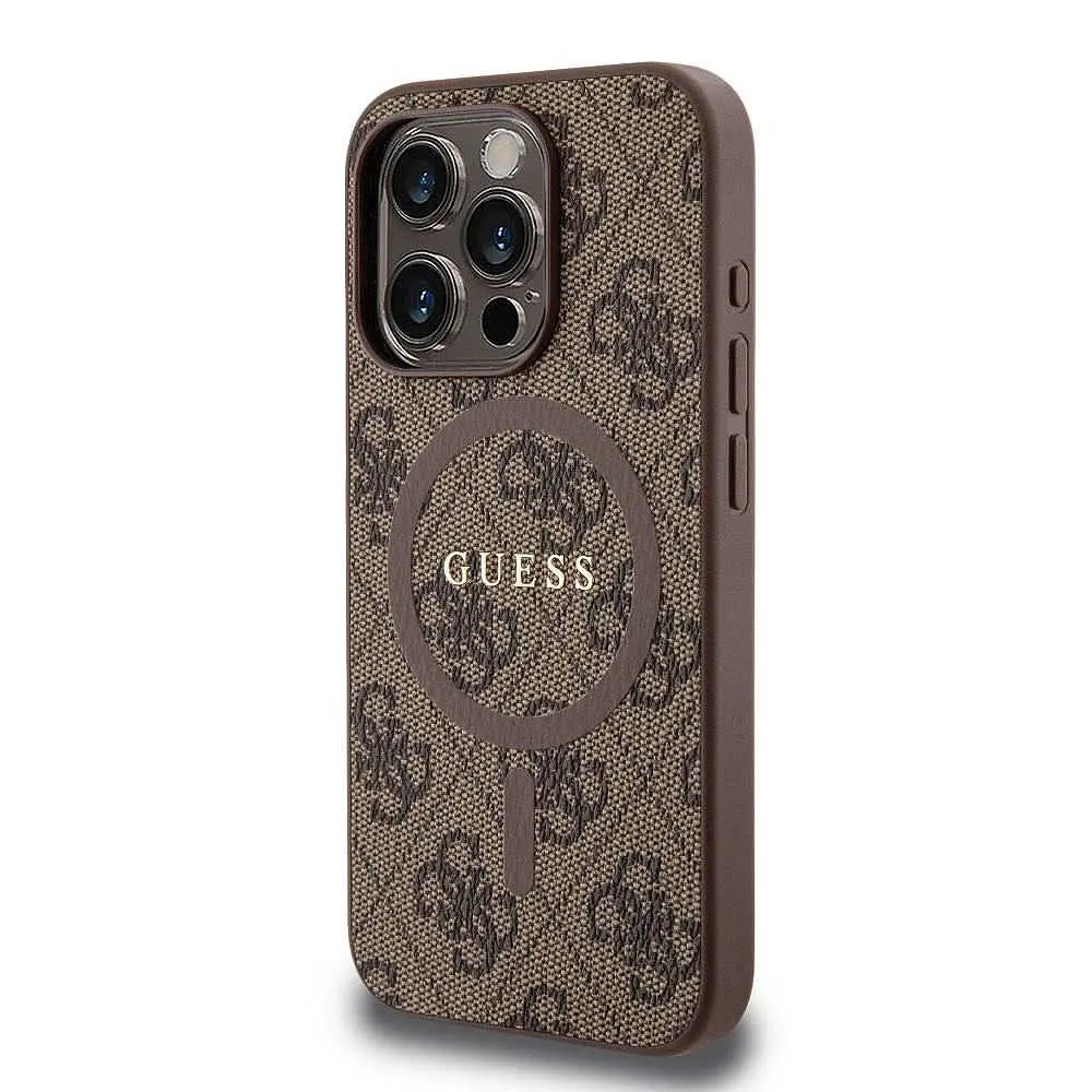 Чехол Guess PU Leather 4G Colored Ring MagSafe для iPhOne 15 Pro Max Brown (57983118718) - фото 2