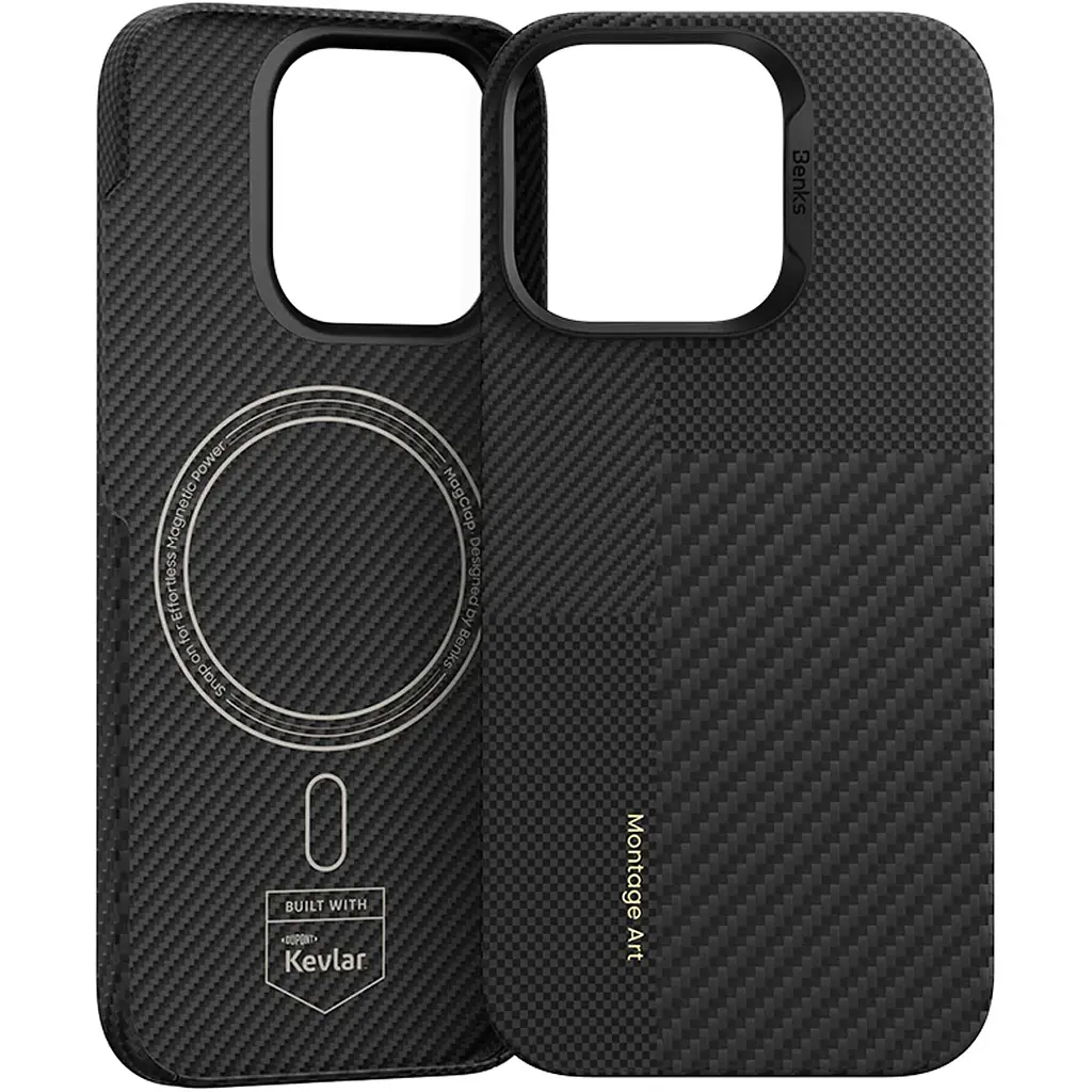 Чохол Benks Montage ArmorAir Kevlar Case 600D/1500D MagSafe для Apple iPhone 16 Pro Black (6948005905033) [117767] - фото 2