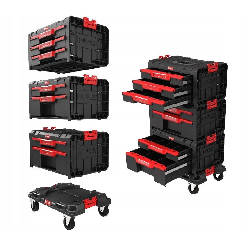 Набір ящиків Qbrick SYSTEM PRO DRAWER WORKSHOP SET 1 2.0 мобільна шафа 525x345x885 мм - фото 2