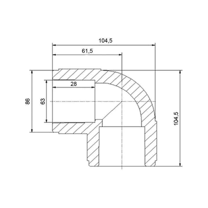 Кутник PPR Blue Ocean 63, 90° SD00009976