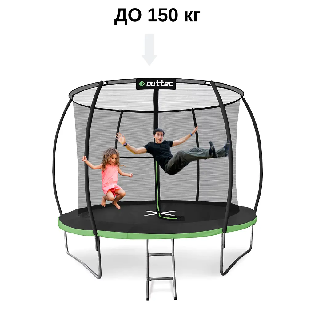 Батут Outtec Premium 10ft (312см) чорно-зелений з внутрішньою сіткою - фото 5