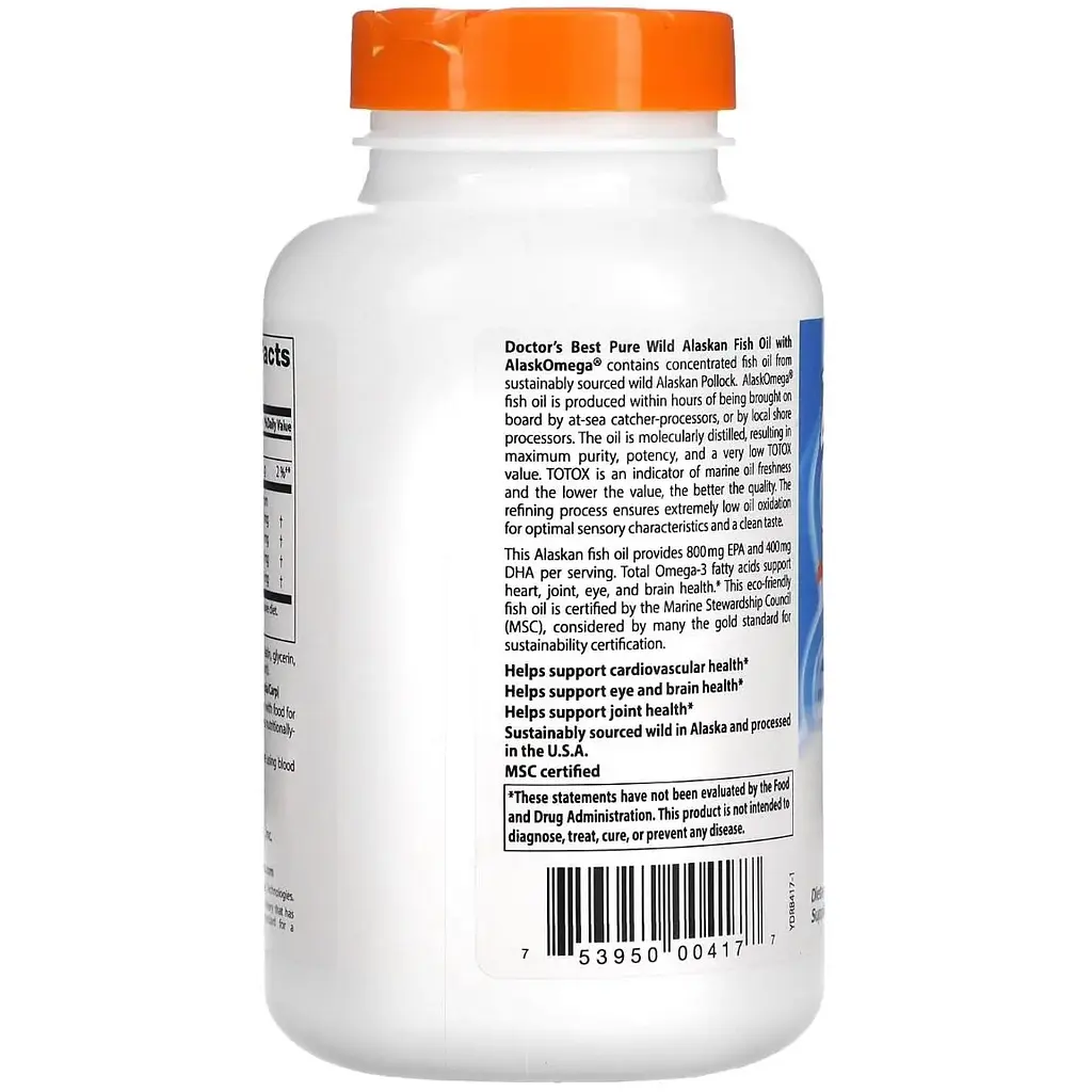 Аляскінський риб'ячий жир (Омега-3) Doctor's Best Fish Oil with AlaskOmega 180 капсул - фото 3