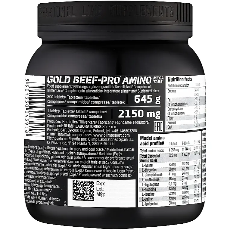 Амінокислоти Olimp Gold Beef Pro Amino 300MT таблеток - фото 2