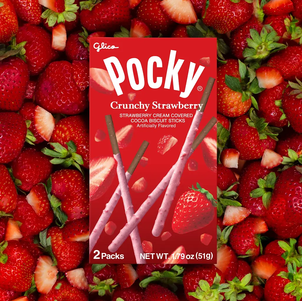 Японські палички Glico Pocky Crunchy Strawberry 51г - фото 8