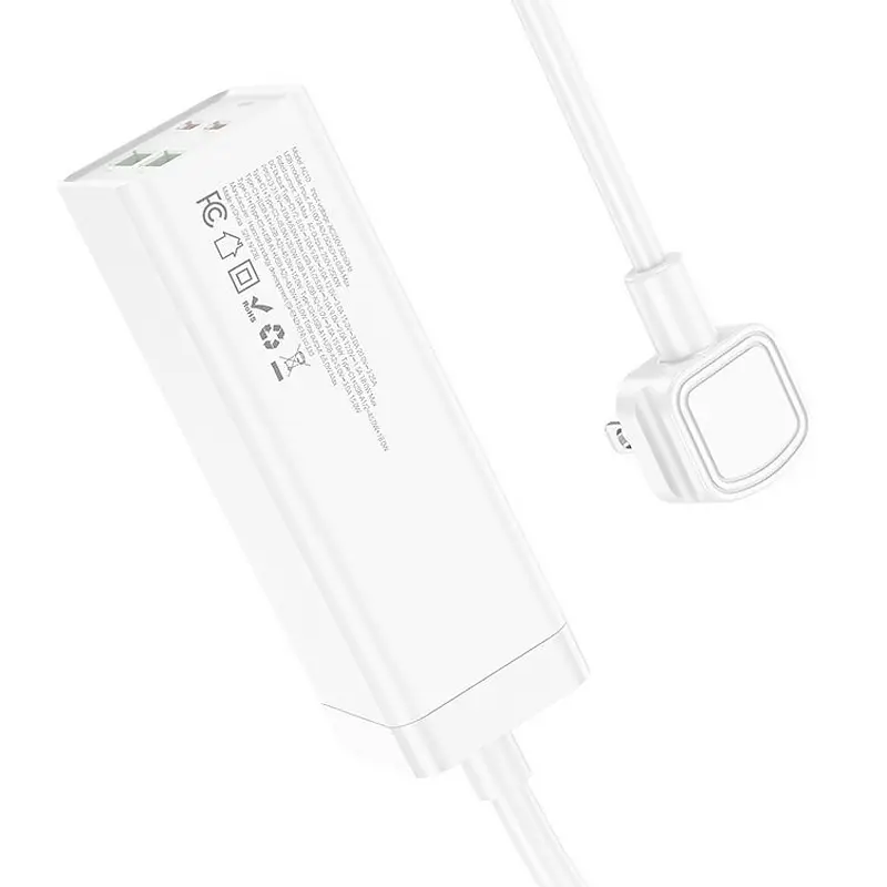 Подовжувач AC10A Talent PD65W+QC3.0 (2USB-A/2C/1xSocket) (1.5 m) White Hoco teh0029518 - фото 3