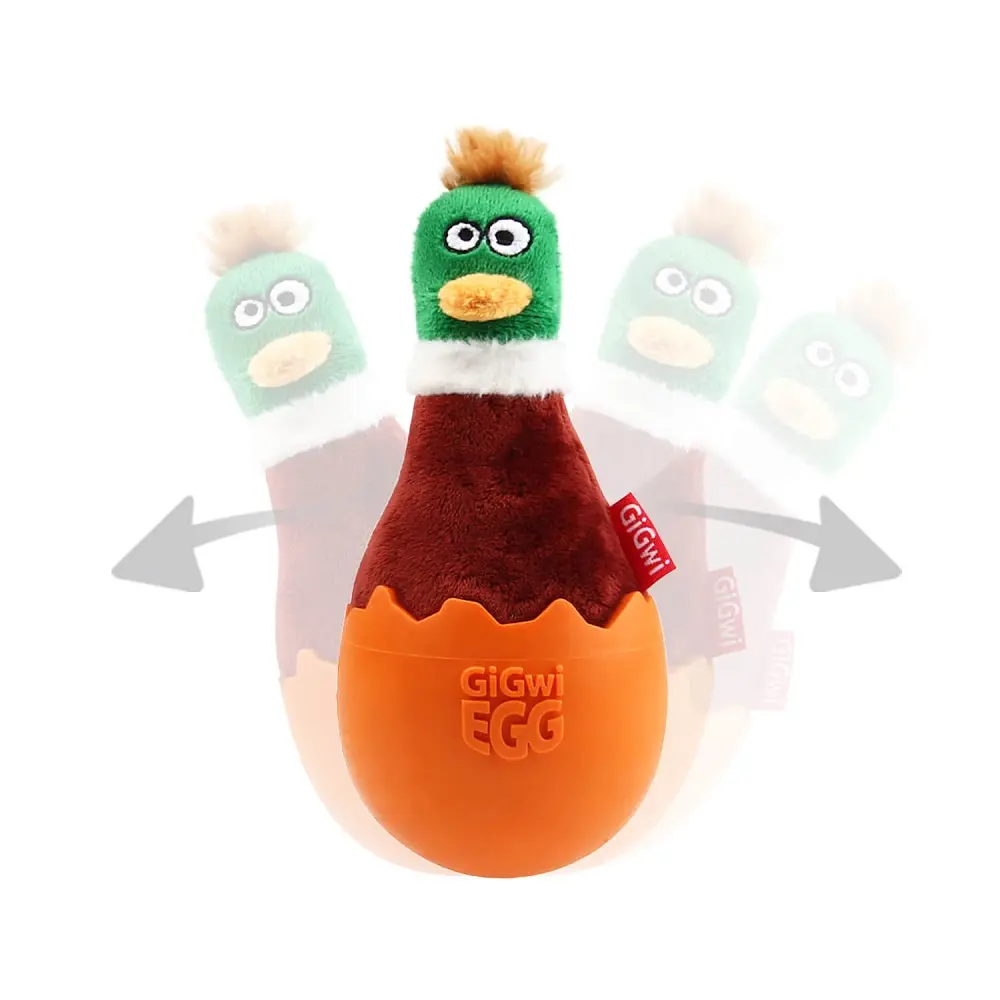 Іграшка для Собак Gigwi Egg Качка Неваляшка з пищалкою 14 см - фото 6