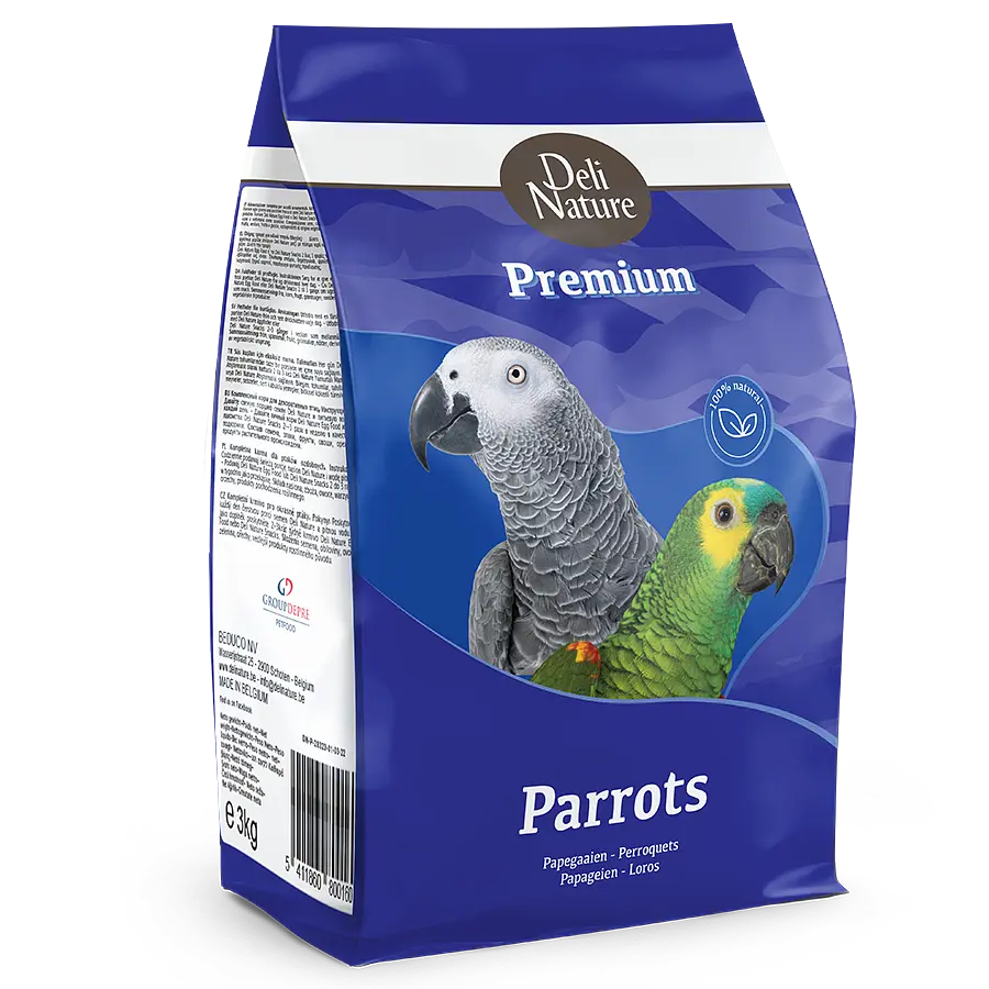 Корм для папуг збагачений фруктами Deli Nature Premium Parrots Делі Натюр повнораціонний 3 кг