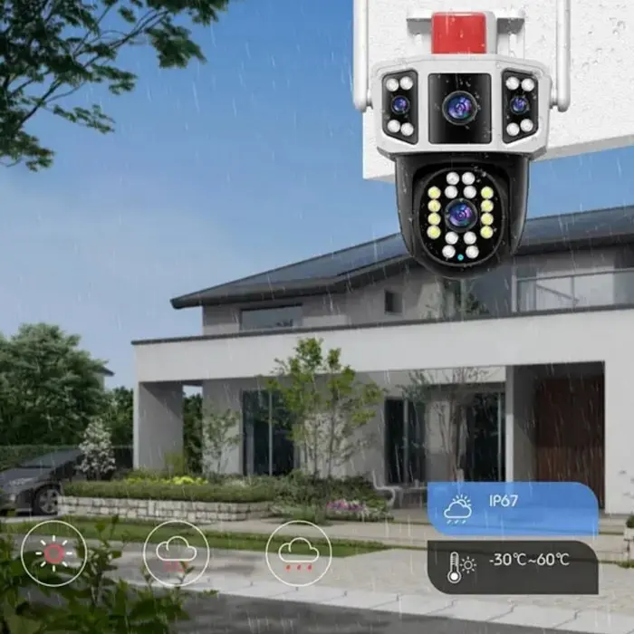 Уличная поворотная камера видеонаблюдения 2 объектива WiFi 3MP FullHD YC101 IP - фото 7