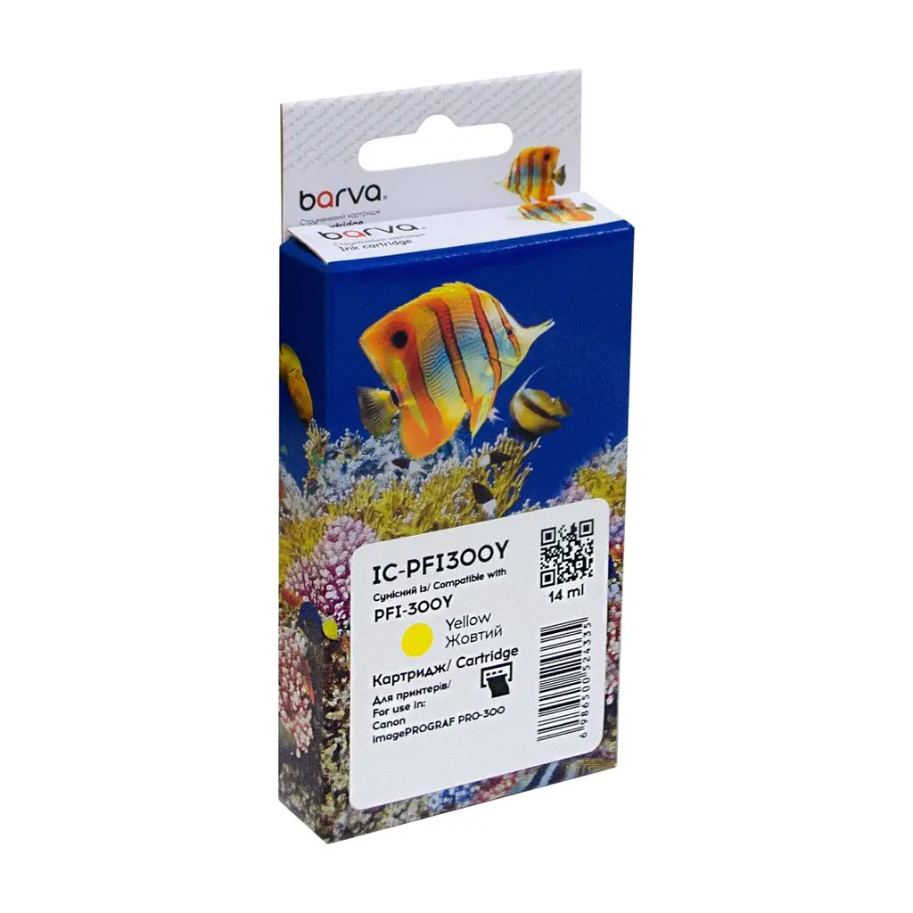 Картридж Barva Canon PFI-300Y 4196C001 530с yellow (IC-PFI300Y)