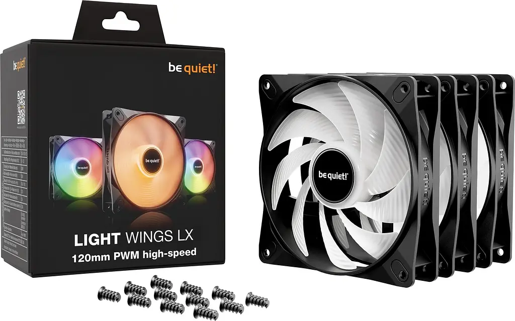 Вентилятор be quiet! Light Wings LX 120mm PWM High-Speed 3-Pack Black (BL124) - фото 3
