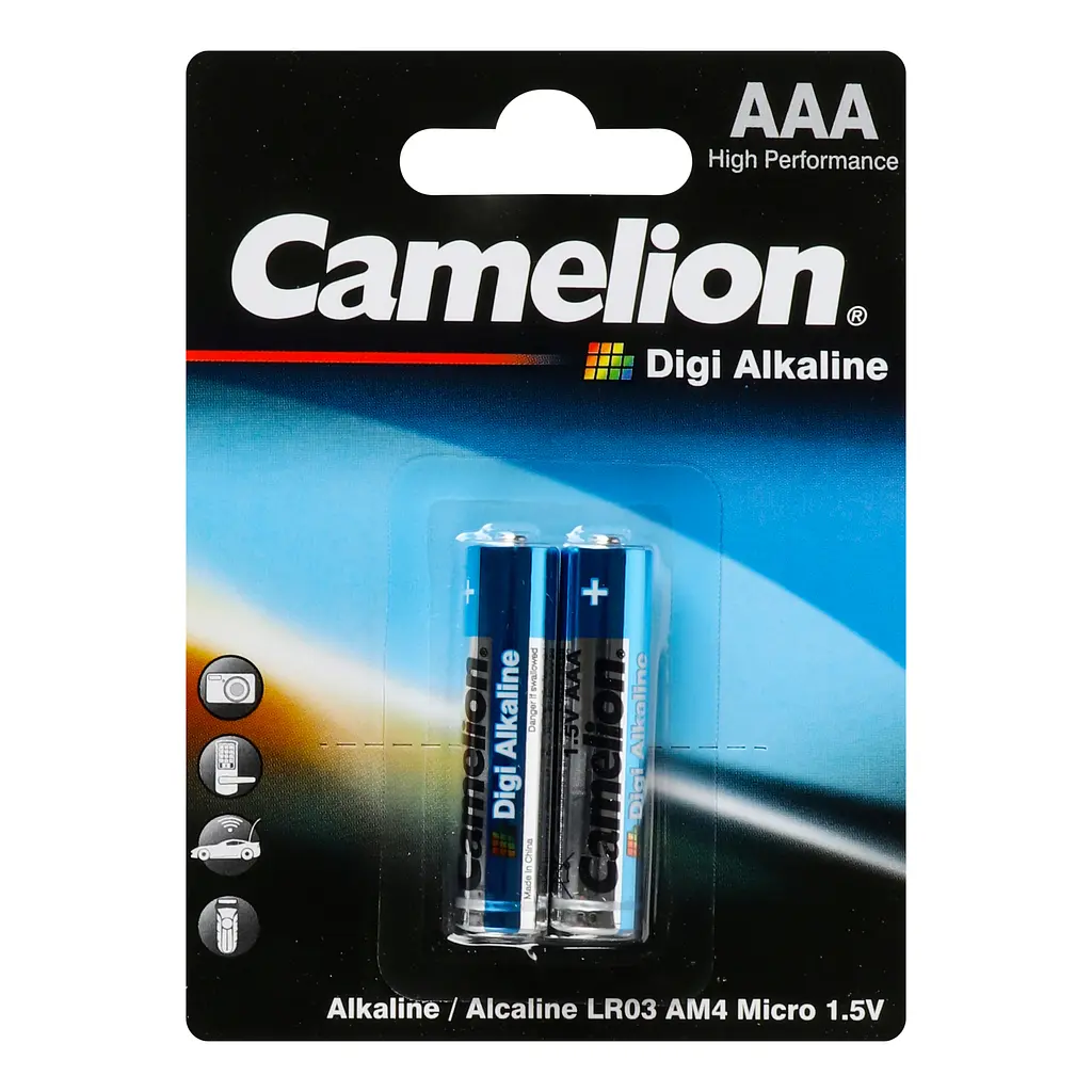 Літієві батарейки мізинчикові Camelion 1,5V AАA LR03-BP2DG Digi Alkaline, 2 шт. (LR03-BP2DG) - фото 2